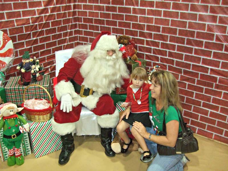 photo of a family with Santa